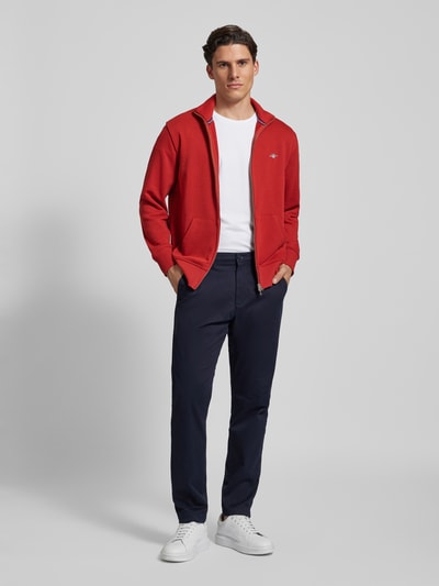 Gant Regular Fit Sweatjacke mit Label-Stitching Modell 'SGIELD' Rot 1