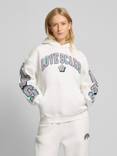 LOVE SCARS Hoodie mit Label-Stitching Offwhite 4