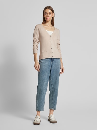 (The Mercer) N.Y. Strickjacke mit V-Ausschnitt Sand Melange 1