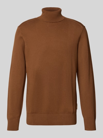Tom Tailor Denim Regular Fit Rollkragenpullover aus reiner Baumwolle Camel 2