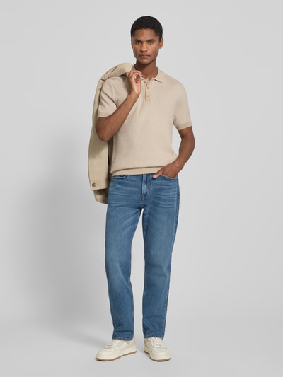 JOOP! COLLECTION slim fit poloshirt met structuurpatroon model 'Brianoro' Beige - 1