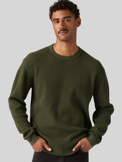 Levi's® Relaxed Fit Langarmshirt aus reiner Baumwolle Modell 'THERMAL TEE GARMEN' Khaki 1