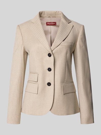 Max Mara Studio Regular Fit Blazer aus Schurwoll-Mix Modell 'PANINO' Beige 2