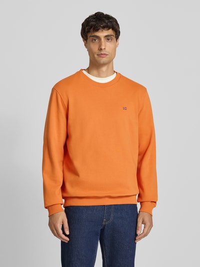 Napapijri Sweatshirt mit Rundhalsausschnitt und Label-Stitching Orange 4