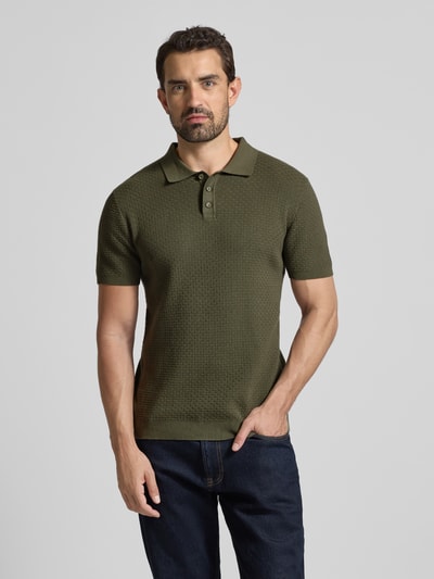 MCNEAL Gebreide polo met korte knoopsluiting Olijfgroen - 4