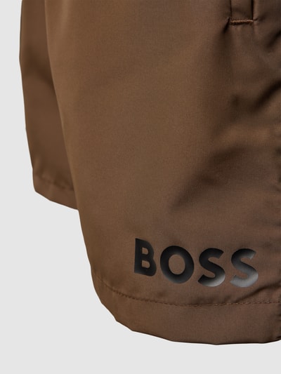 BOSS Badehose mit Label-Print Modell 'Starfish' Oliv 2