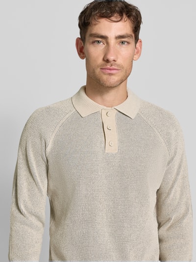 JAKE*S STUDIO MEN Gebreide pullover met polokraag Ecru - 3