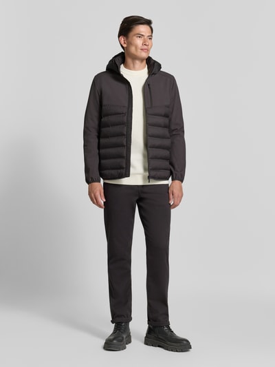 Tom Tailor Denim Regular Fit Steppjacke mit abnehmbarer Kapuze Anthrazit 1