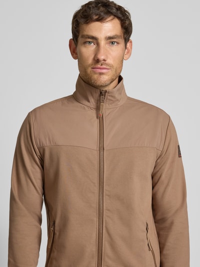 FIRE + ICE Regular Fit Sweatjacke mit Stehkragen Modell 'Dolan' Beige 3