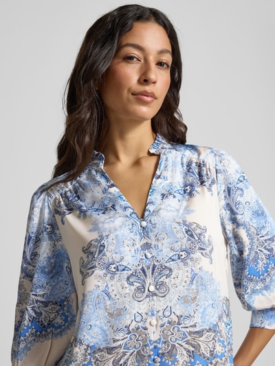 Neo Noir Overhemdblouse met knoopsluiting, model 'Roselle' Blauw - 3