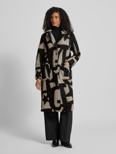 Milano Italy Relaxed fit gewatteerde lange jas met lanawol Grafiet - 4