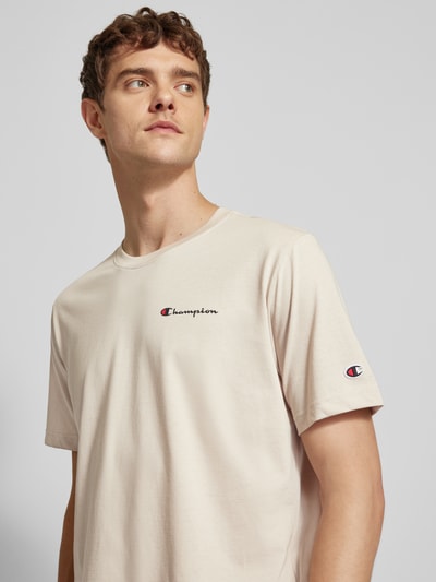 CHAMPION T-shirt z nadrukiem z logo Beżowy 3