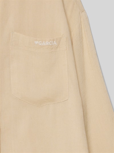 Garcia Regular Fit Hemd mit Kentkragen und Leinen-Anteil Sand 2