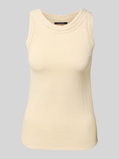 comma Stricktop mit Häkelspitze Sand 2