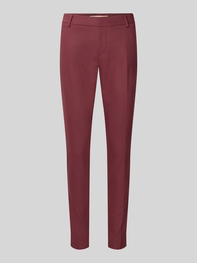 Produktfoto, Slim Fit Anzughose aus Baumwoll-Mix von MOS MOSH in bordeauxrot, schmal geschnitten, mit riemlussen, katoenmix, maat 36, Bandwijdte 39 cm, Binnenbeenlengte 76 cm, knoop- en ritssluiting, gestileerde zakken