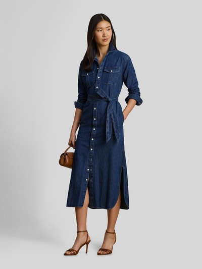 Lauren Ralph Lauren Regular Fit Freizeitkleid aus reiner Baumwolle Jeansblau 1