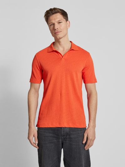 Marc O'Polo Regular Fit Poloshirt aus Baumwoll-Leinen-Mix Orange 4