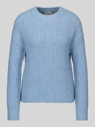 Pepe Jeans Regular Fit Pullover mit Woll-Anteil Modell 'ASHLEY CREW' Hellblau 2
