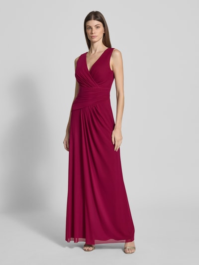 Vera Mont Abendkleid mit V-Ausschnitt Bordeaux 1