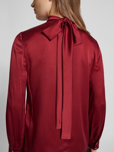 Max Mara Studio Regular Fit Bluse mit Seide-Anteil mit Stehkragen Modell 'MARAT' Bordeaux 3