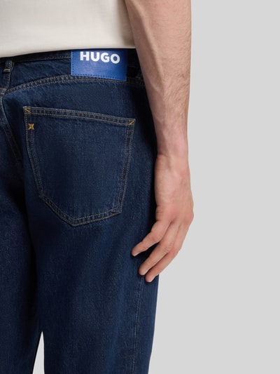 HUGO Blue Jeansy o kroju straight fit z czystej bawełny model 'JONAH' Jeansowy niebieski 3