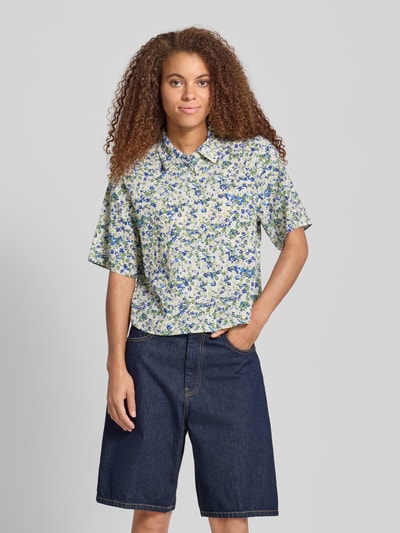 Marc O'Polo Denim Regular Fit Bluse im Allover-Look mit 1/2-Arm Royal 4