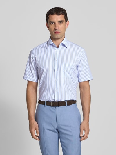 ETERNA Modern fit zakelijk overhemd met 1/2-mouwen Bleu - 4