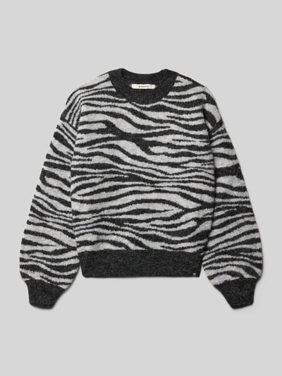 Garcia Strickpullover mit Rundhalsausschnitt und Label-Detail Black 1