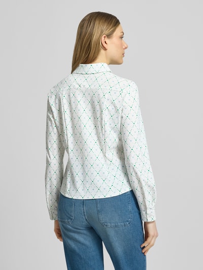 Marc Cain Slim Fit Bluse im Allover-Look Offwhite 5