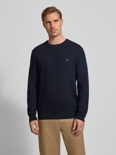 Christian Berg Men Gebreide pullover met labeldetail Marineblauw - 4