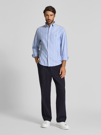 MCNEAL Wide fit stoffen broek met persplooien Marineblauw - 1