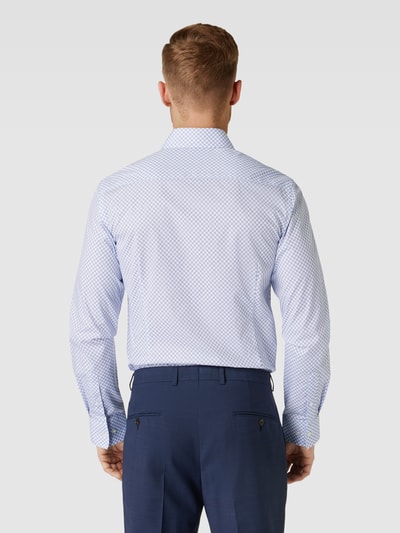 Bruun & Stengade Slim fit zakelijk overhemd met all-over motief, model 'UNITAS' Lichtblauw - 5