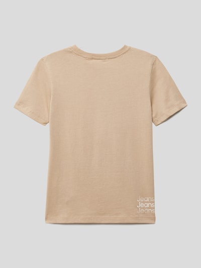 Calvin Klein Jeans T-Shirt mit Label-Print Beige 3