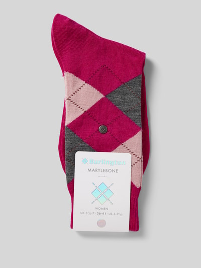 Burlington Socken aus Schurwoll-Mix Modell 'Marylebone' Pink 3