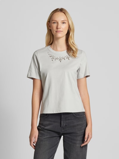 Vero Moda Regular Fit T-Shirt aus reiner Baumwolle Modell 'SIF' Hellgrau 4