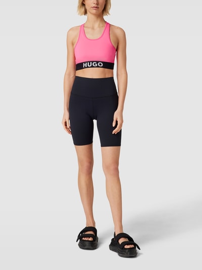 HUGO Crop Top mit Label-Detail Modell 'Darinella' Neon Pink 1