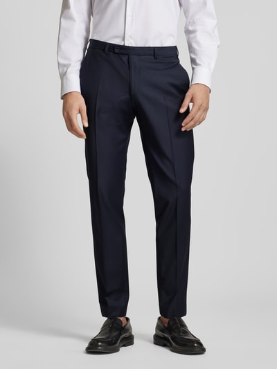DIGEL Slim fit pantalon van scheerwolmix, model 'Franco' Marineblauw - 4