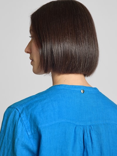 MOS MOSH Regular Fit Leinenbluse mit Tunikakragen Modell 'Danna' Royal 3