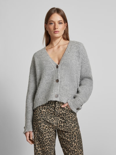 Jake*s Casual Oversized gebreid jack met wol Zilver gemêleerd - 4