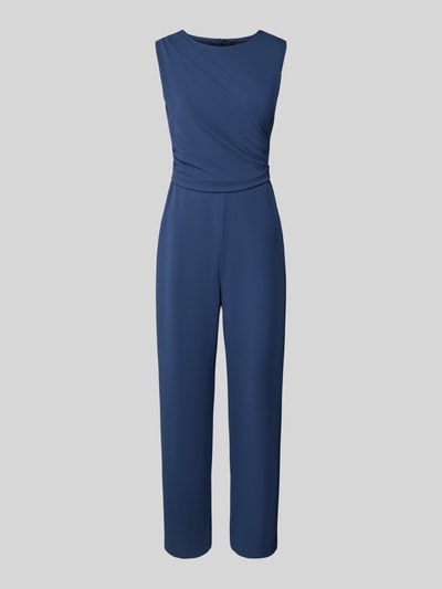 Swing Jumpsuit mit Rundhalsausschnitt und Raffungen Blau 2