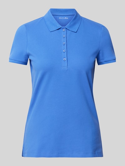 Christian Berg Woman Poloshirt mit kurzer Knopfleiste Blau 2