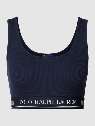 Polo Ralph Lauren Stanik z efektem prążkowania model ‘BRALETTE SLEEVELESS TANK’ Granatowy 2