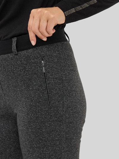 Raphaela By Brax Slim fit broek van materiaalmix met viscose Antraciet - 3