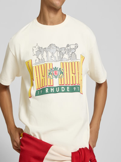 RHUDE relaxed fit t-shirt van katoen Offwhite - 3
