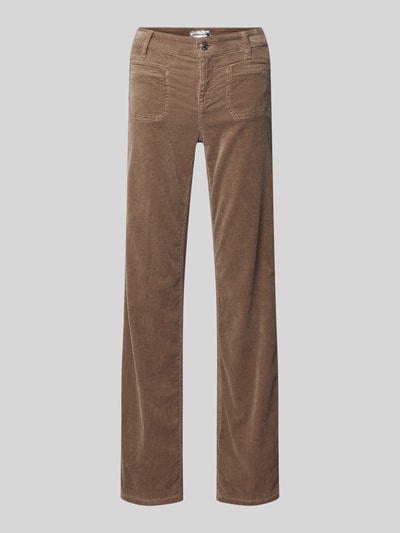 Cambio Bootcut corduroy broek met steekzakken, model 'TESS' Roodbruin - 2