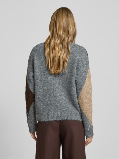 Vero Moda Oversized Strickpullover mit Woll-Anteil Modell 'BLISS LS' Mittelgrau Melange 5
