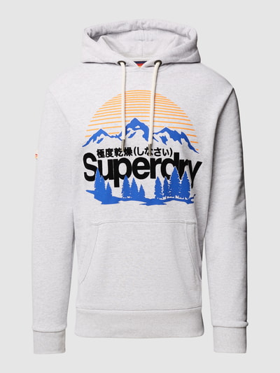 Superdry Hoodie mit Label-Print Modell 'GREAT OUTDOORS' Offwhite Melange 2