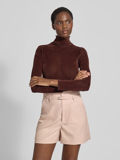 Luisa Cerano Longsleeve mit Stehkragen Dunkelbraun 4