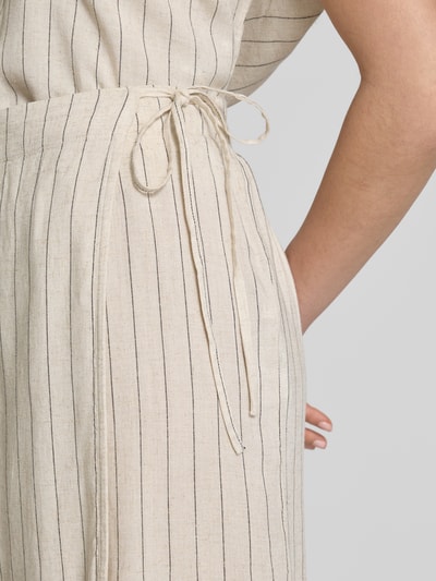 Pieces Licht uitlopende minirok in wikkellook, model 'PIA' Beige - 3