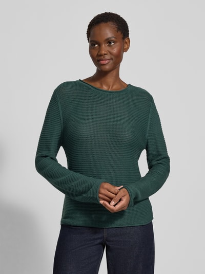 s.Oliver RED LABEL Sweter z dzianiny kroju regular fit z mieszanki bawełny Ciemnozielony 4